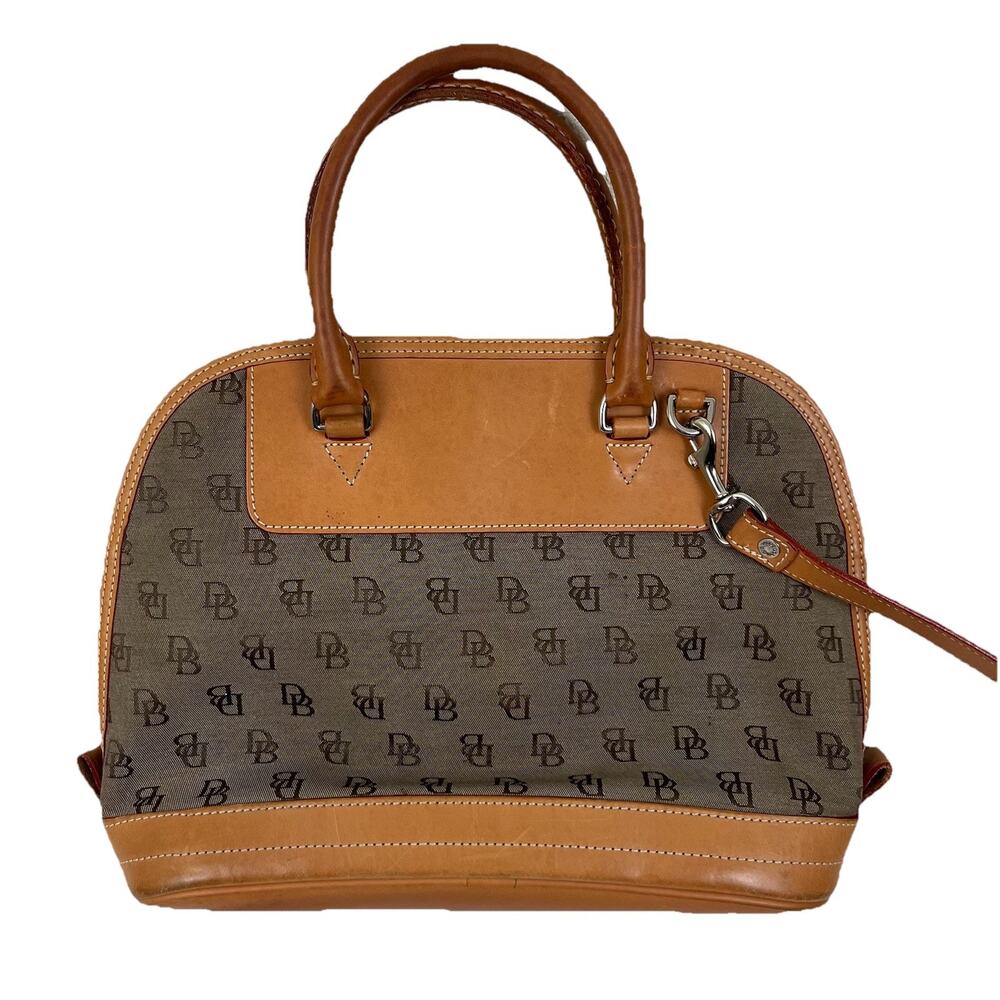 Dooney & Bourke Vintage Monogram Print Jacquard Leather Crossbody Handbag Purse